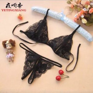 Black lace lingerie set with bra and panty for women in Dubai and Abu Dhabi UAE