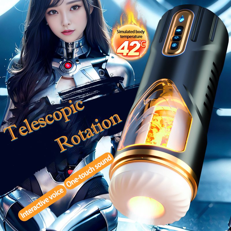 Telescopic Rotating Masturbator Cup – Heating & Voice Interaction