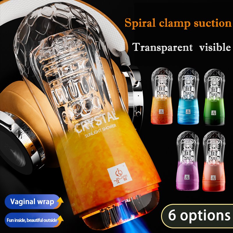 Crystal Male Masturbator Cup – Transparent Spiral Suction Design, 6 Color Options, Discreet Delivery in UAE, Dubai & Abu Dhabi