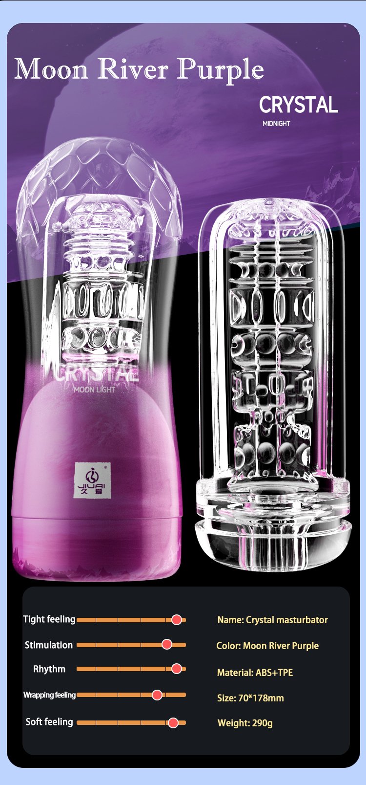 Crystal Transparent Male Masturbator Cup – Spiral Suction, Vaginal Wrap Texture, Available in UAE Dubai Abu Dhabi
