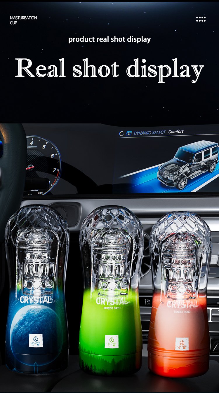 Crystal Transparent Male Masturbator Cup – Spiral Suction, Vaginal Wrap Texture, Available in UAE Dubai Abu Dhabi
