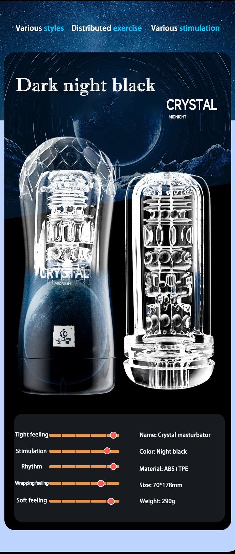 Crystal Transparent Male Masturbator Cup – Spiral Suction, Vaginal Wrap Texture, Available in UAE Dubai Abu Dhabi
