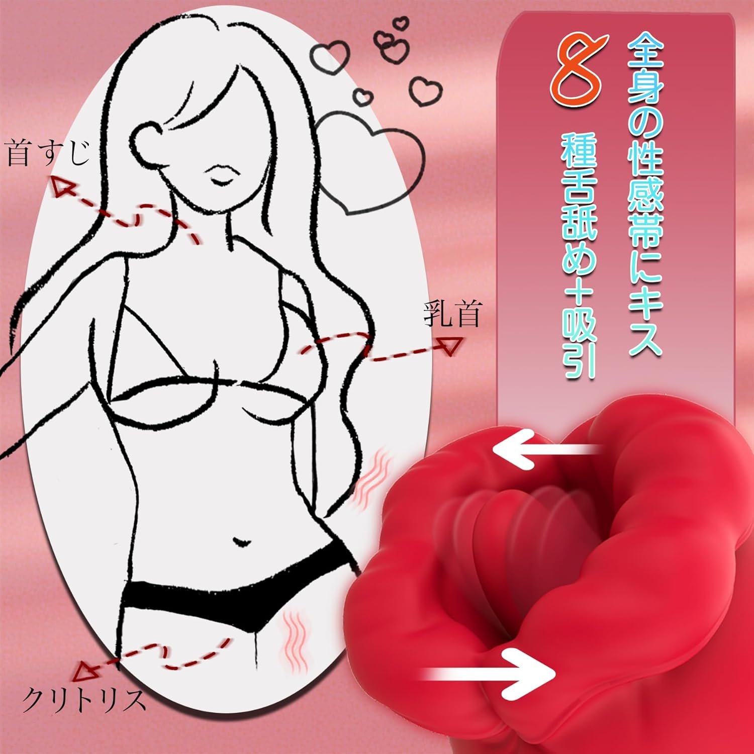 8-frequency realistic tongue licking simulation